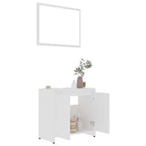 ZNTS 3 Piece Bathroom Furniture Set White Engineered Wood 3056934