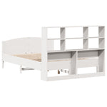 ZNTS Bookcase Bed without Mattress White 160x200cm Solid Wood Pine 3323099