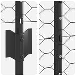 ZNTS Fence Posts 22 pcs U-Channel Grey 160 cm Steel, Hexagon Fence Grey 1.6x100 m Steel 3336945