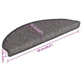 Stair Mats 15 pcs 65x21x4 cm Beige and Grey Half Round Large 326900