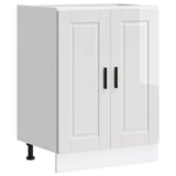 Kitchen Base Cabinet Porto High Gloss White Engineered Wood 853919