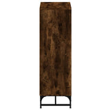 Highboard with Glass Doors Smoked Oak 35x37x120 cm 836564
