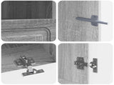 5 Piece LED TV Cabinet Grey Sonoma Engineered Wood 3417009