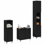 Bathroom Furniture Set 3 pcs Black Oak 30 x 30 x 190 cm 3333098