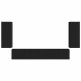 TV Cabinet Set 4 pcs Black Engineered Wood 3409160