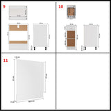 11 Piece Kitchen Cabinet Set Lyon" White Engineered Wood 3067663
