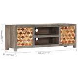 282735 TV Cabinet Grey 120x30x40 cm Solid Mango Wood