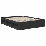 Bed Frame with Headboard Black 150 x 200 cm Solid Pine Wood 3409337