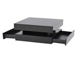 65 x 65 x 38.5 cm liftable living room table, side table, high-gloss coffee table with LED light N605P388044B