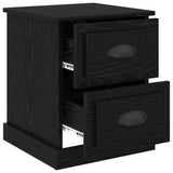 Bedside Cabinet with Drawer 2 pcs Black Oak 39 x 39 x 47.5 cm 881333