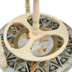 ZNTS Globe Bar Wine Stand Eucalyptus Wood Blue 320906