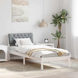 Bed frame White and light grey 80 x 200 cm Solid pine wood 878643
