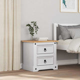 Bedside Table Corona White 53 x 39 x 47 cm Solid Pine Wood 42021188