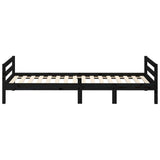 Bed Frame without Mattress Black 75x190 cm Small Single Solid Wood Pine 821643