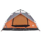 Camping Tent Dome 3-Person Grey and Orange Quick Release 4004195