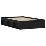 ZNTS Bed Frame without Mattress Black 120x190 cm Small Double Small Double 3203895