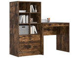 Desk with Drawer with Shelf with Storage 2 pcs Smoked Oak 3337301