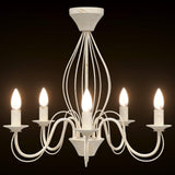 Chandelier E14 Metal Antique White 52 x 47 cm 42053774