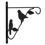 Hanging Basket Brackets with Planters 4 pcs Black Steel 3188015