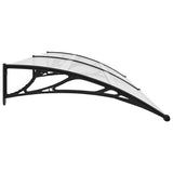 Door Canopy Black and Transparent 144817