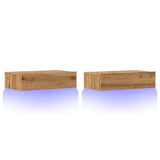 TV Cabinets with LED Lights 2 pcs Artisan Oak 60x35x15.5 cm 856346