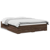 Bed Frame with Drawers without Mattress Brown Oak 160x200 cm 3280376