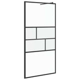 Walk-in Shower Wall Black 100 x 195 x 0.5 cm 42025249