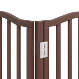 Dog Gate with Door Foldable 9 Panels Brown 450 cm Poplar Wood 3155606