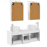 Bathroom Furniture Set 5 pcs White Engineered Wood and Glass 3407039