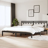 3100611 Bed Frame without Mattress Grey Solid Wood 200x200 cm