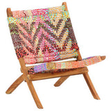 Folding Chindi Chair Multicolours Fabric 286608