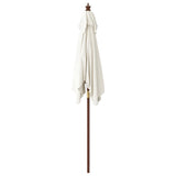 Garden Parasol with Wooden Pole Sand 198x198x231 cm 363183