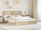 Bed Frame with Storage and Headboard Sonoma Oak 150 x 200 cm 3414373