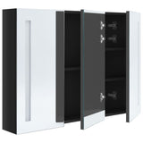 LED Bathroom Mirror Cabinet 89x14x62 cm Shining Black 326526