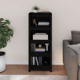 Book Cabinet Black 50x35x125.5 cm Solid Wood Pine 821713