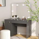 Makeup Table with LED Lights 110x55x145 cm MDF Grey 331550