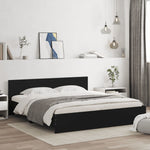 ZNTS Bed Frame with LED without Mattress Black 200x200 cm 3207582