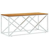 Coffee Table Stainless Steel and Solid Wood Acacia 349967