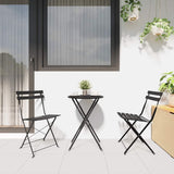 Folding Bistro Set 3 pcs Anthracite Steel 42002972