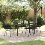 Garden Dining Set 5 pcs Black Powder-Coated Steel 3379186