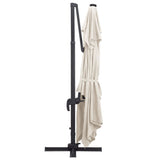 Cantilever Garden Parasol with LED Lights and Aluminium Pole 400x300 cm Sand 47004