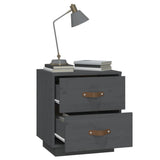 Bedside Cabinet Grey 40x34x45 cm Solid Wood Pine 818329