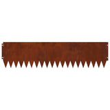 Lawn Edging 10 pcs 103 x 25 cm Steel Rusty 8008502