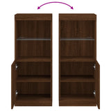 Sideboard with LED Lights Brown Oak 41x37x100 cm 836692