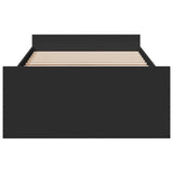 Bed Frame Black Engineered wood Small Single Bed Frame 3280350