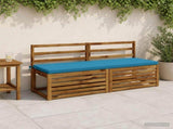2-Piece Bench Cushions SOEST 100% Polyester Light Blue 949413