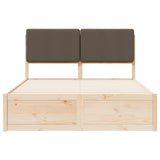 Bed Frame with Upholstered Headboard Taupe 140 x 190 cm 3398167
