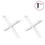 ZNTS Coffee Table Legs X-Shaped 2 pcs White 70x cm Steel 4012885