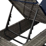 Double Sun Lounger with Roof Grey 205 x 129 x 200 cm PE rattan 3376134