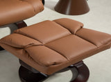 360&deg Swivel Recliner Chair with Footstool, PU Leather Manual Recliner Armchair with Footstool, T3398P378077